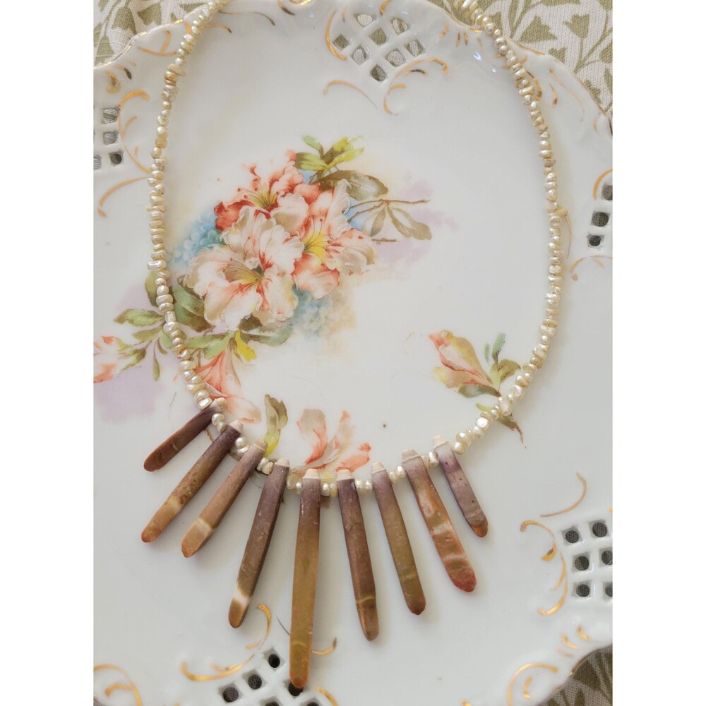Handcrafted Sea Urchin Spine & Pearl Necklace - Coastal Luxe Statement Piece